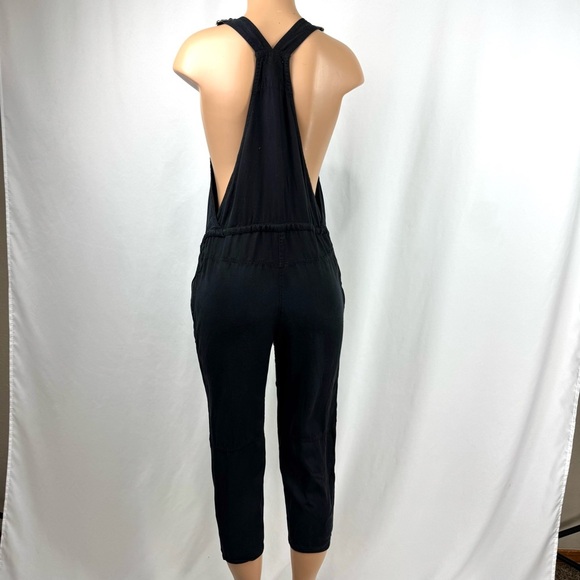 Aritzia Wilfred Free Women’s Sz S Valletta Black Cropped Lyocell Twill Overalls - Picture 9 of 16
